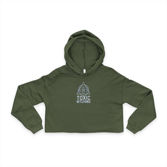 GLITCH LOGO CROPPED HOODIE- Bella + Canvas 7502 (4 colors)